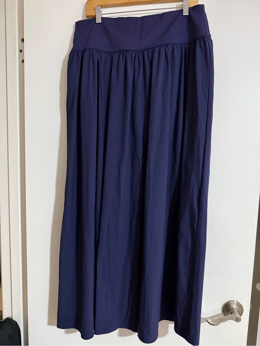 HALARA Navy Maxi Skirt with Gathered Waistband